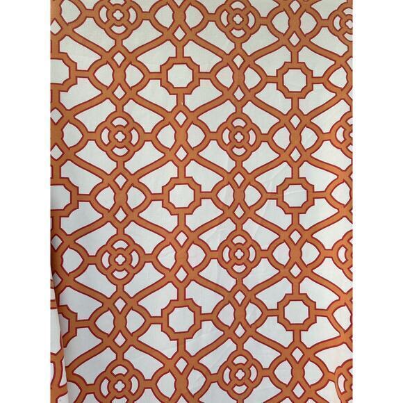 Handmade Other - King Duvet Cotton Cream Orange Lattice Chain link MODERN 1 Sham Hand Made